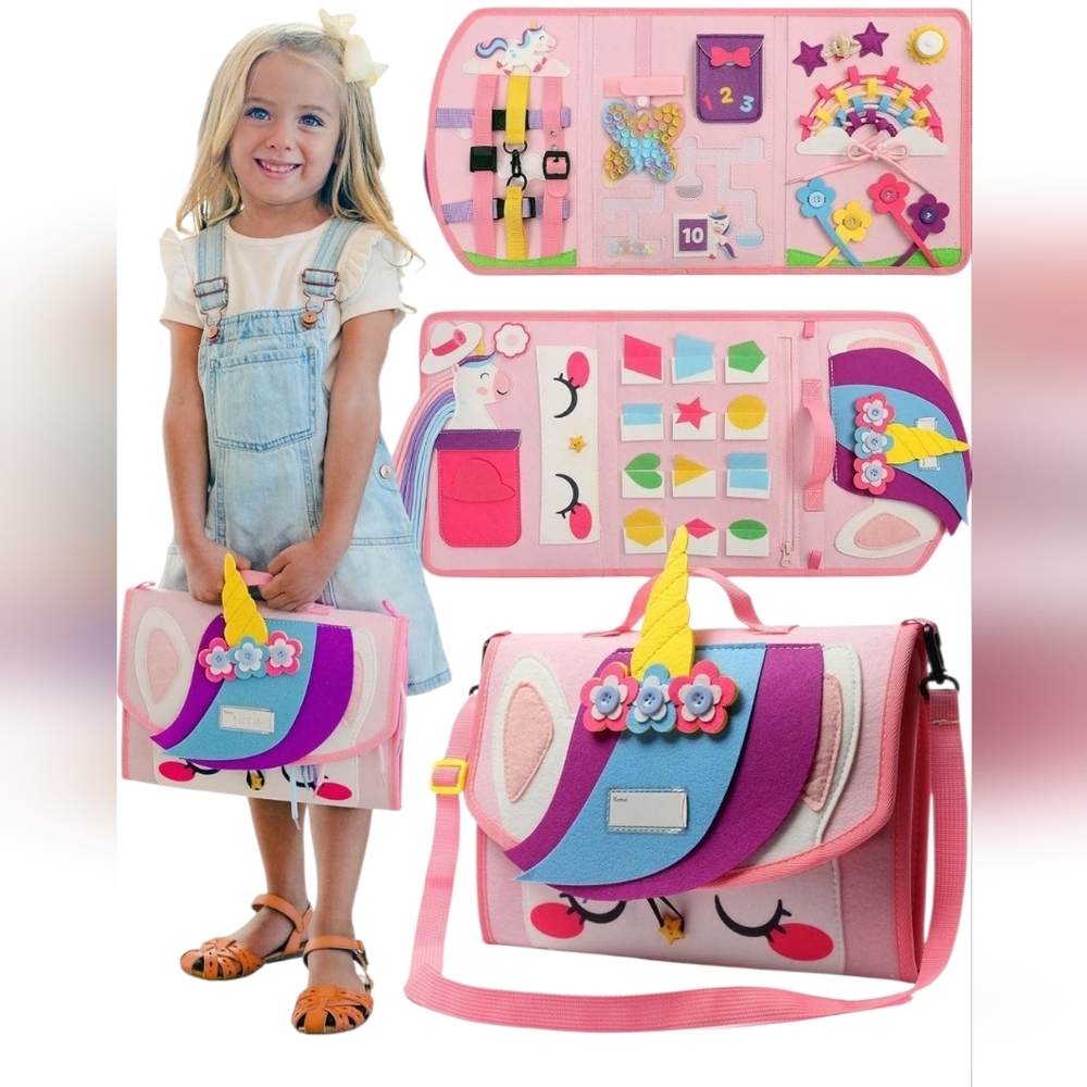 Unicorn Toddler Girl Busy Board
